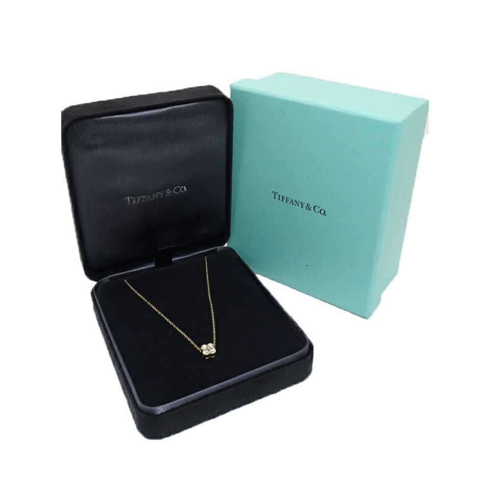 Tiffany Bezel Set Diamond Necklace Yellow Gold